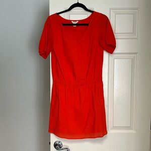 J.Crew mini dress. Great orange/red color! Size S.